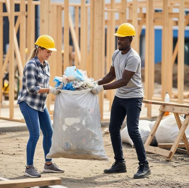 Déchets plastiques de chantier